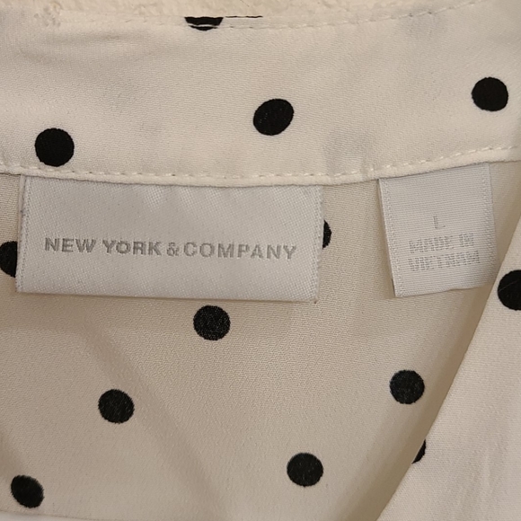 New York and Company Polka Dot Blouse - Picture 2 of 6